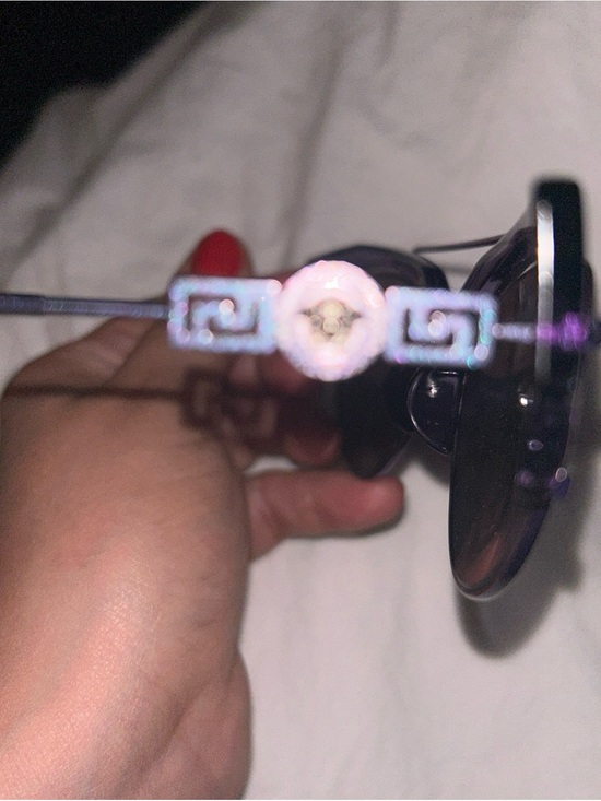 Vintage Versace Sunglasses Mod 2154 Purple Medusa Greek Key Metal Plastic Luxury main image 2